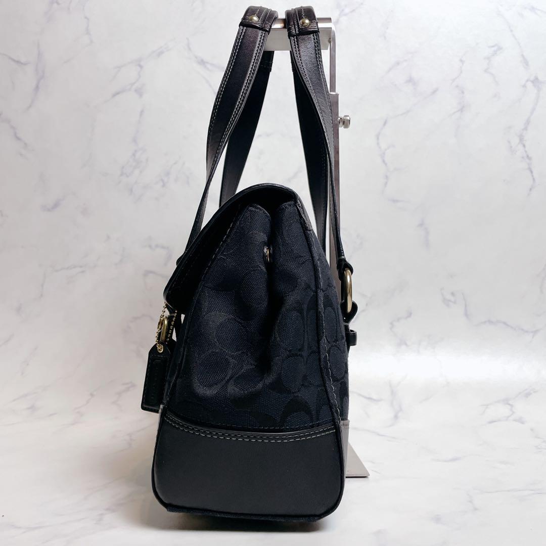 未使用級✨COACH ハンドバッグ シグネチャー ターンロック ブラック Y2K — image 4