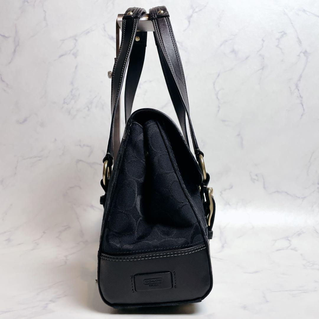 未使用級✨COACH ハンドバッグ シグネチャー ターンロック ブラック Y2K — image 5