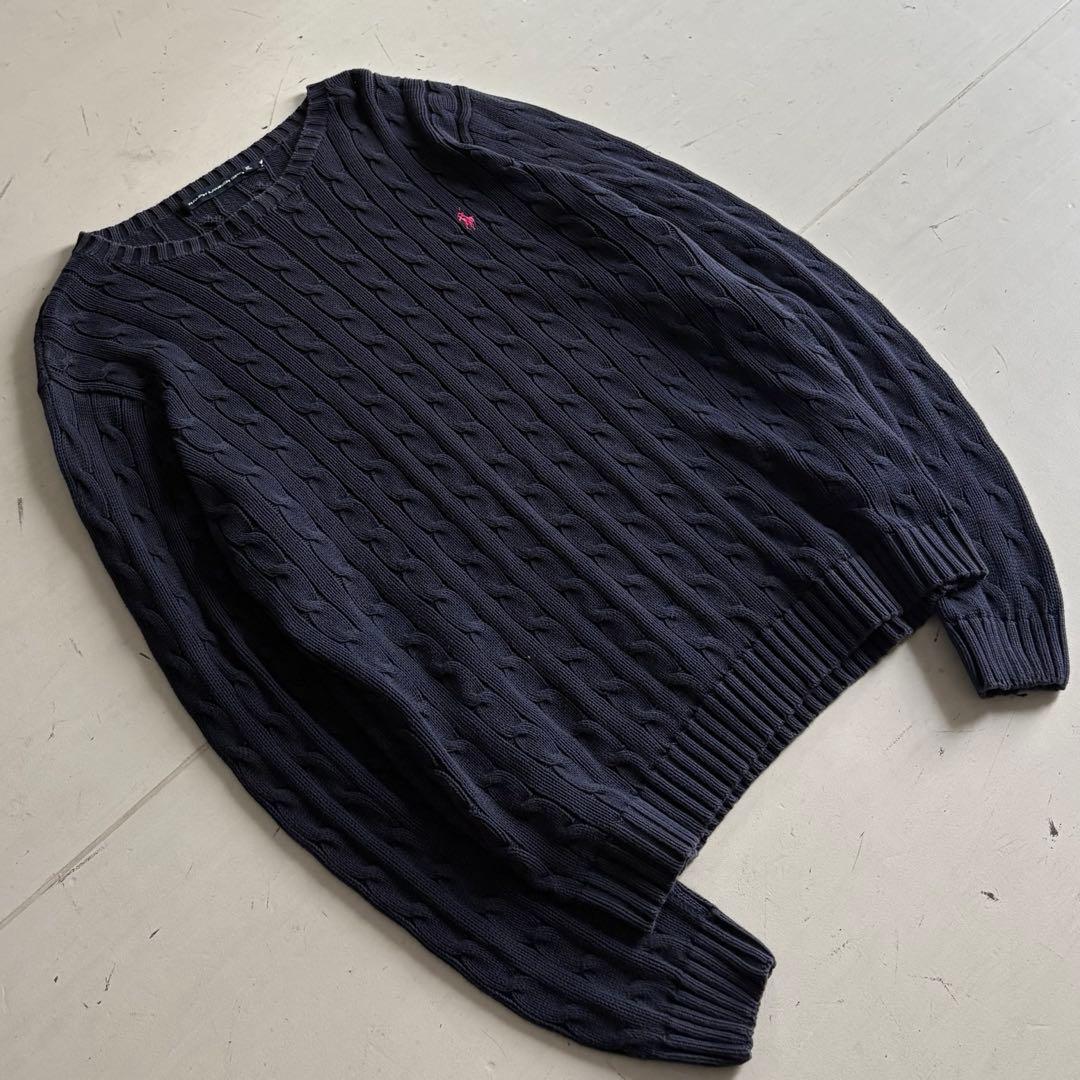 は*す様 90's POLO RALPH LAUREN ネイビーニット — image 2