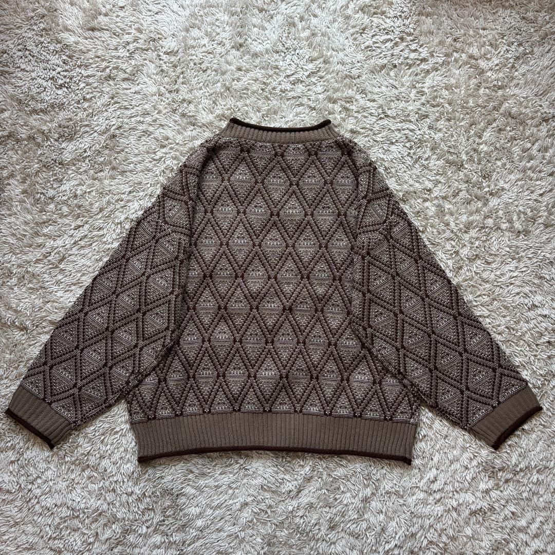 00's vintage ニット/セーター ブラウン クルーネック 総柄　メンズ — image 5