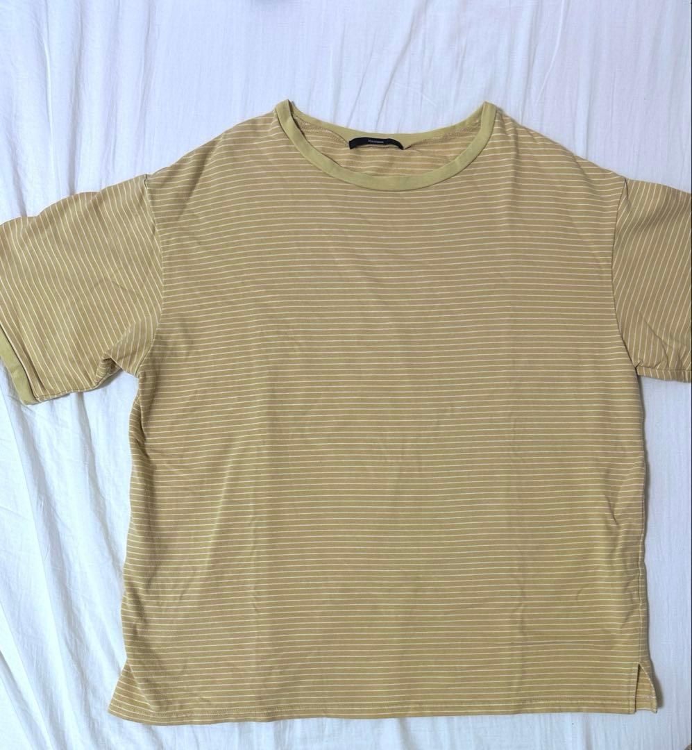 Kastane【WEB限定】 リンガー ボーダー 5分袖 TEE イエロー — image 5