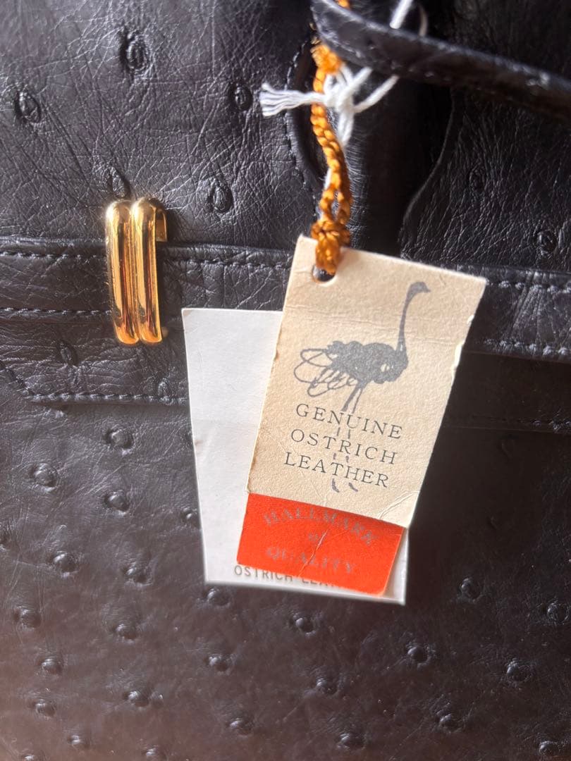 Genuine Ostrich Leather ハンドバッグ ブラック — image 2