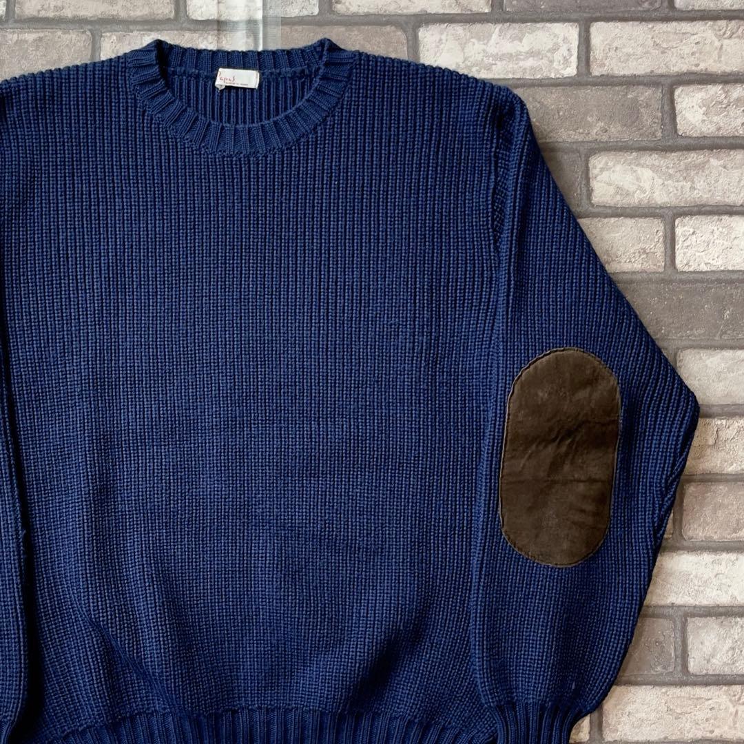 90-00s vintage papas wool knit navy — image 2