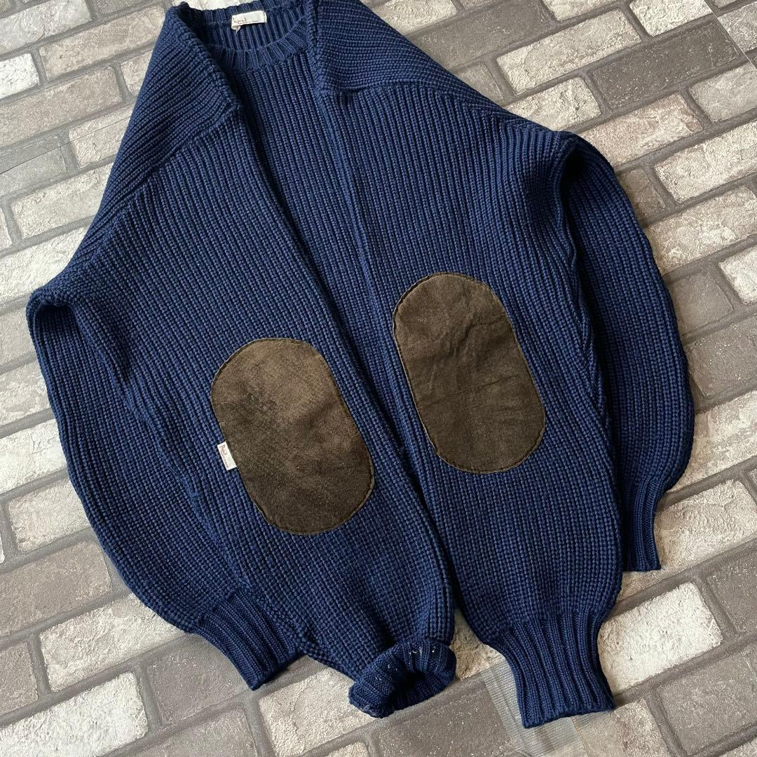 90-00s vintage papas wool knit navy — image 3