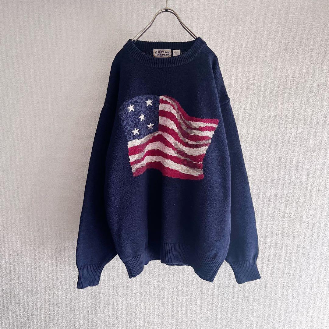 古着 90s “COTTON TRADERS” Flag Sweater — image 2