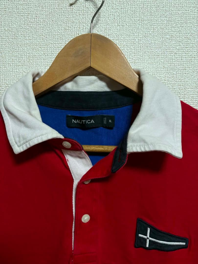 NAUTICA 長袖 ラガーシャツ レッド XL — image 3
