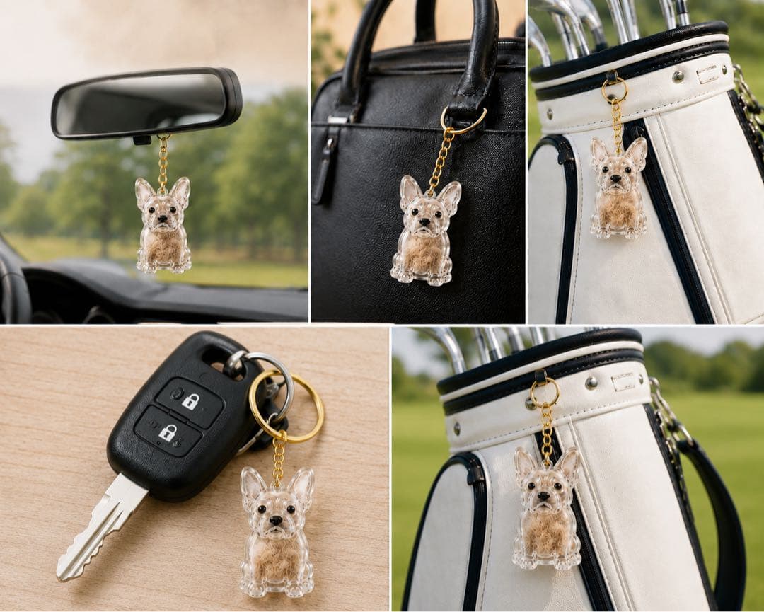 レトリバー 毛玉 犬 キーホルダー ペット カプセル けだま 大きめ ラージ — image 3