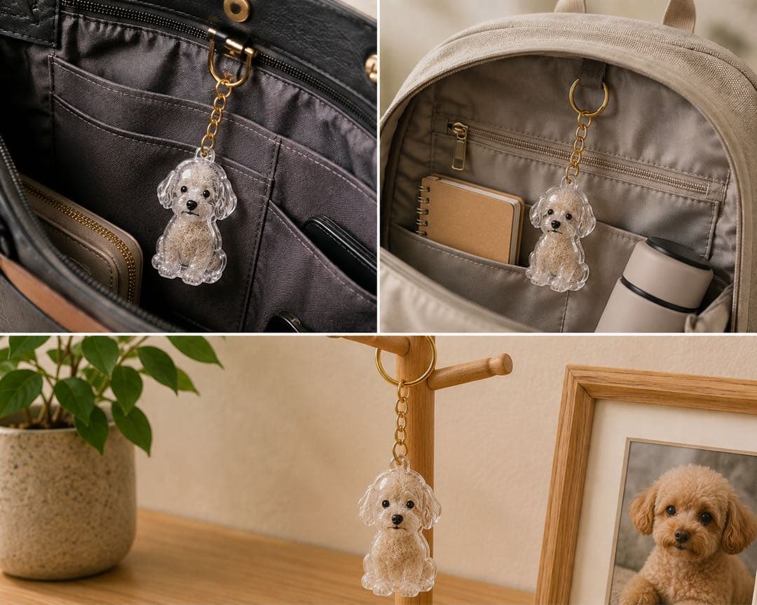 レトリバー 毛玉 犬 キーホルダー ペット カプセル けだま 大きめ ラージ — image 4
