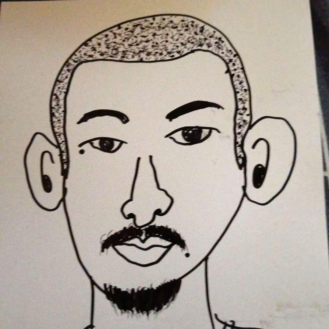 人物画　イラスト　絵画　坊主ヒゲ　似顔絵 — image 2