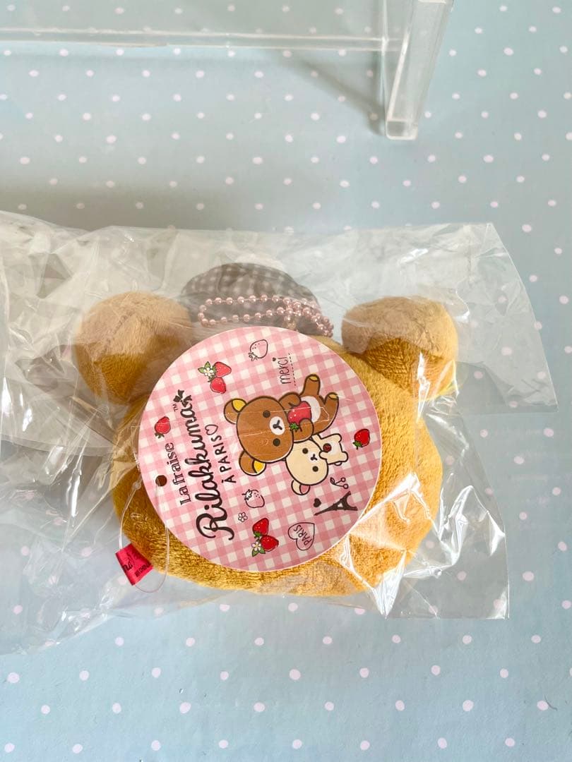 サンエックス リラックマ パリのいちご フェイスキーホルダー 平成レトロ 新品 — image 2