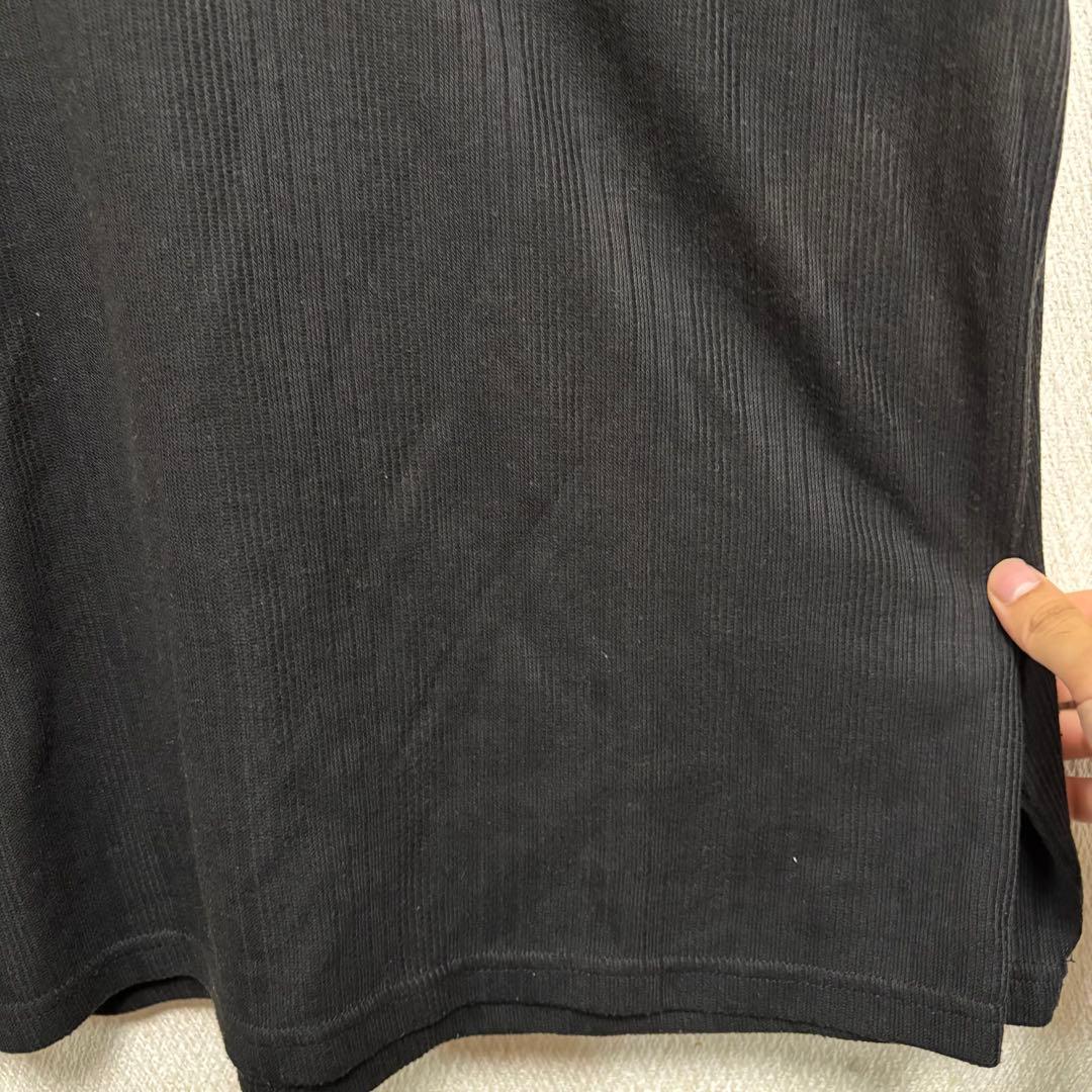 「即日発送」RACKRIRD L黒いリブ編みVネック長袖ニット — image 4