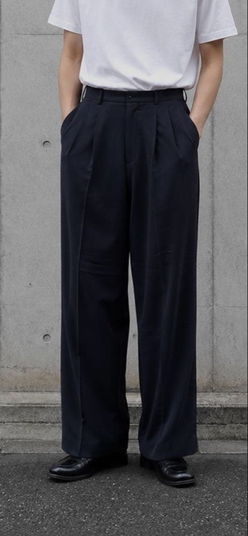 90s archive vintage Navy Baggy Slacks — image 3