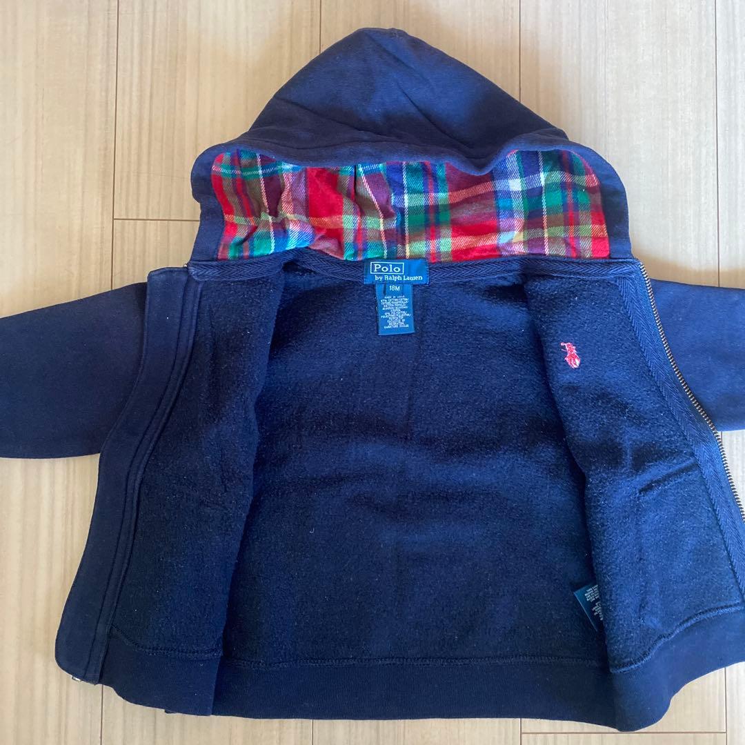 Polo ネイビー フード付きセーター　18m — image 3