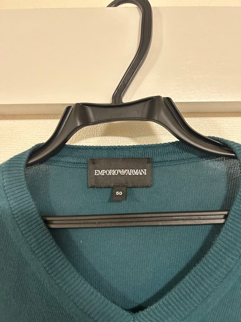 90s　EMPORIO ARMANI Vネック ニット セーター Lサイズ相当 — image 3