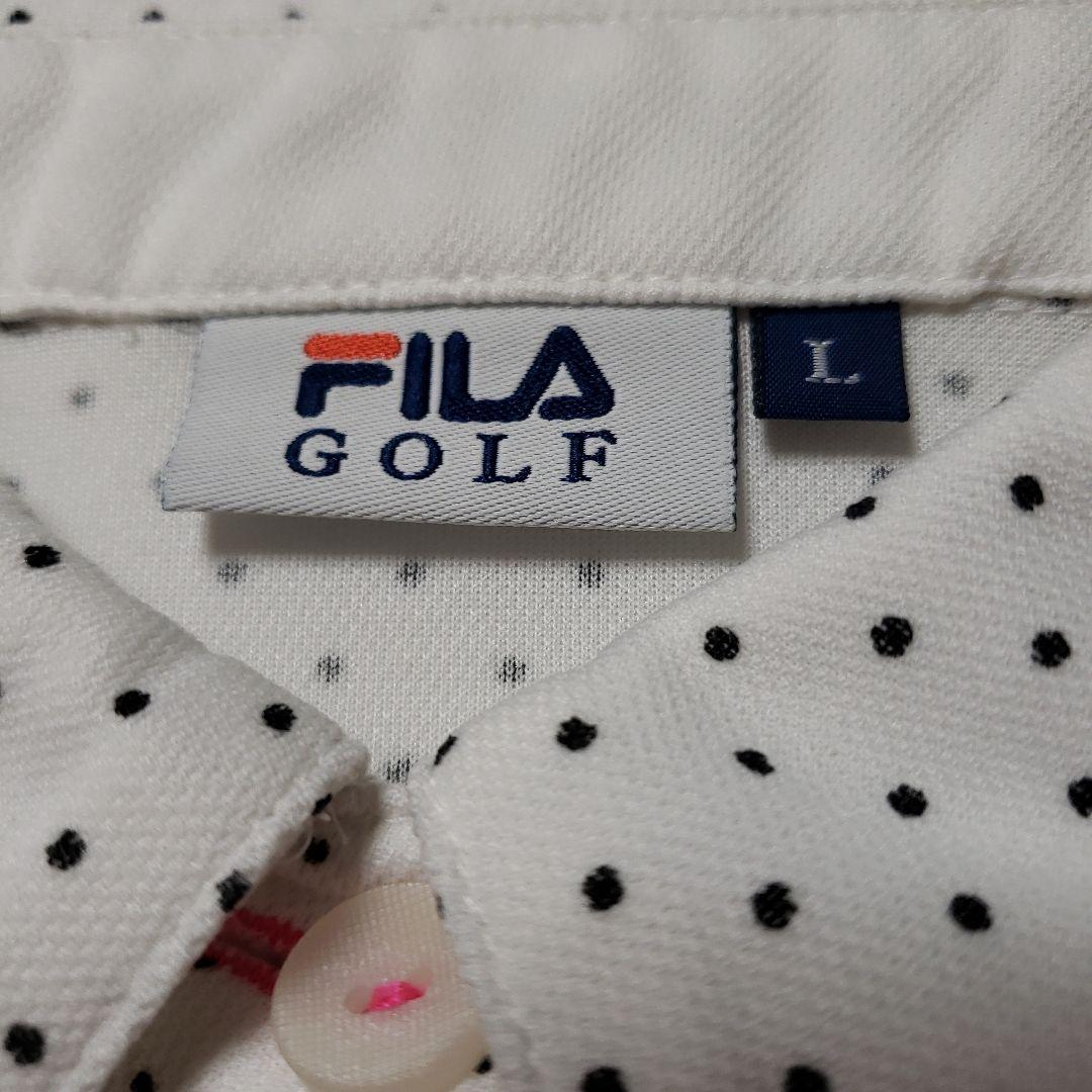 FILA GOLF ポロシャツ ドット柄 ホワイト 　レディース　Lサイズ — image 3