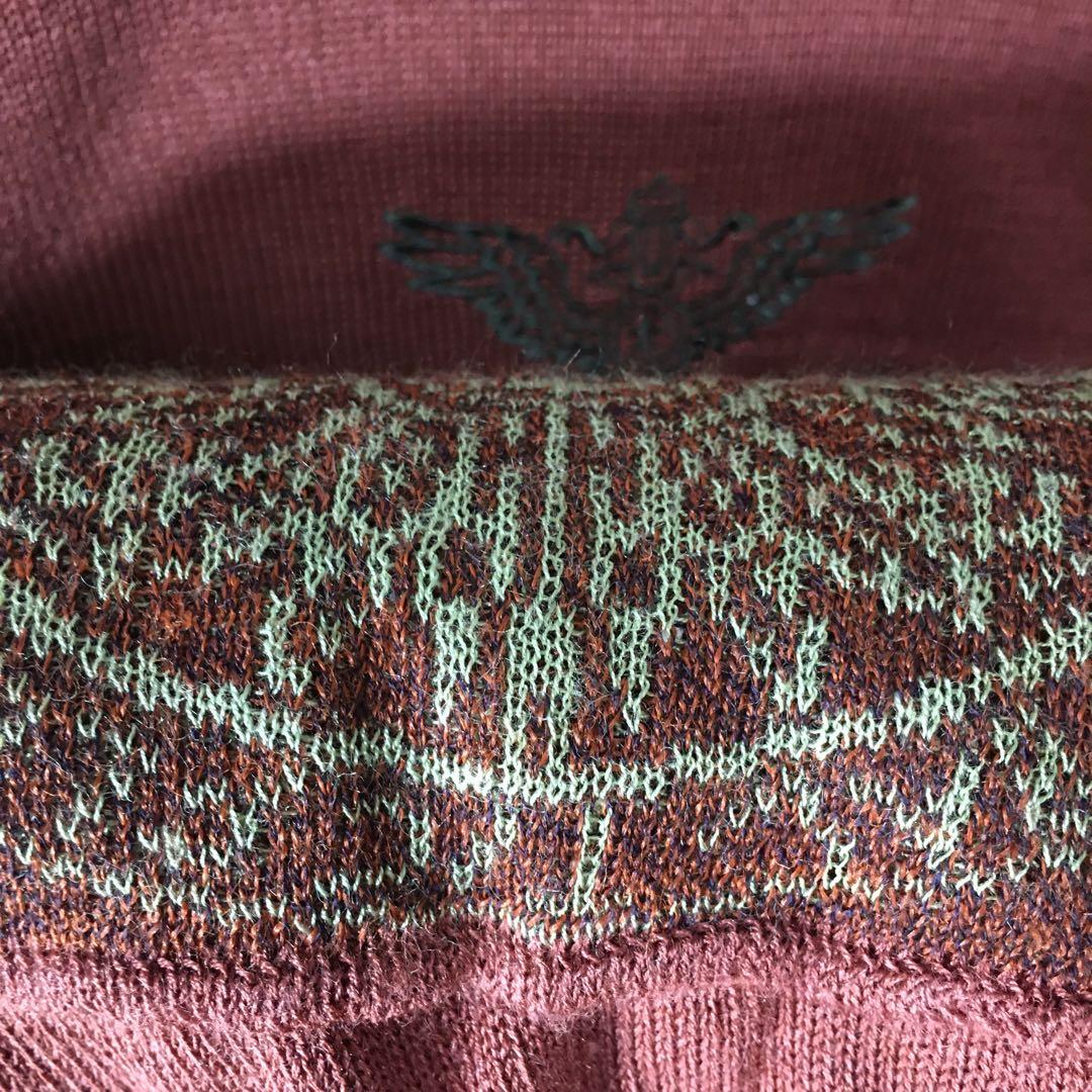 【個性派古着】日本製　アラミス　半袖サマーセーター　天使　豪華刺繍入　あずきL — image 2
