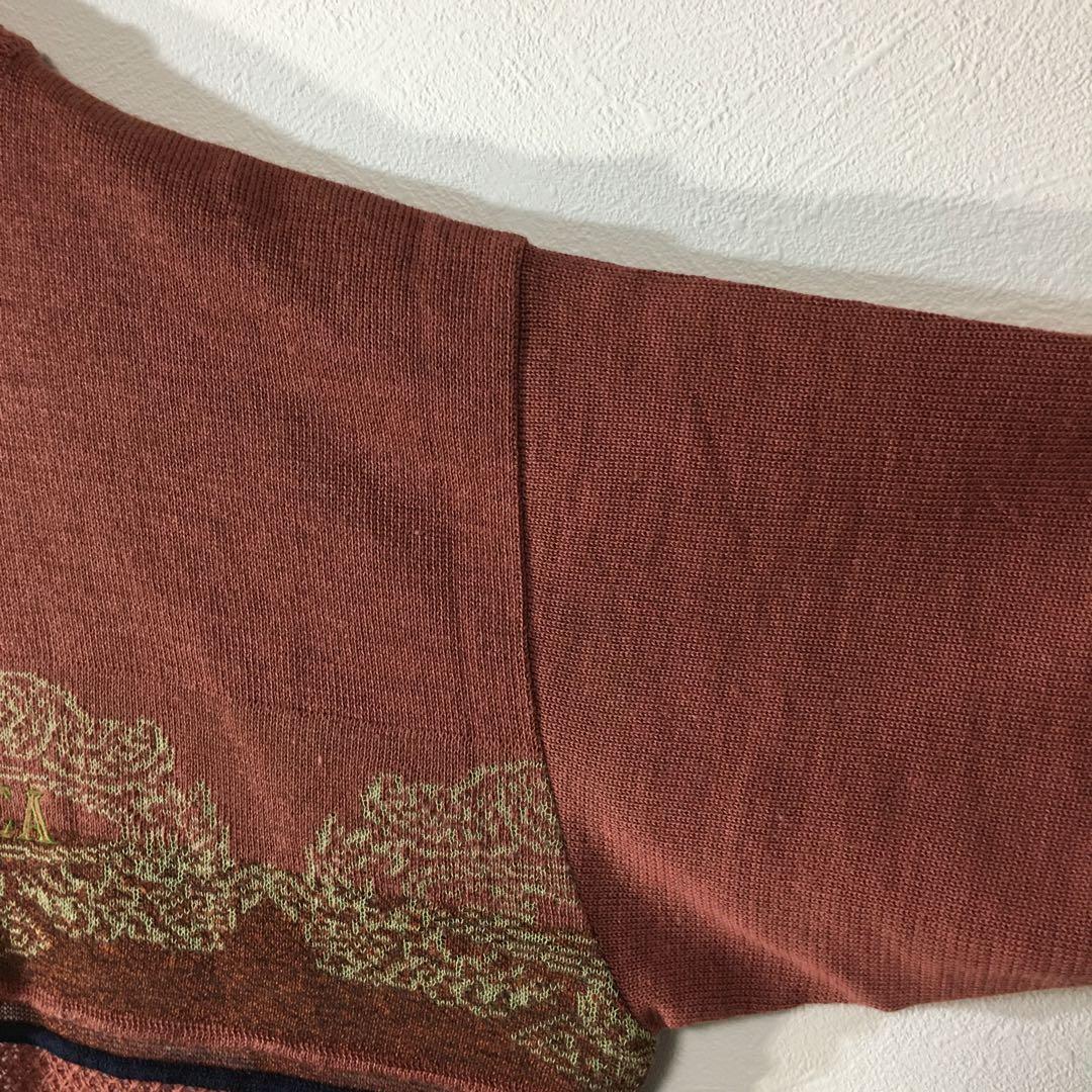 【個性派古着】日本製　アラミス　半袖サマーセーター　天使　豪華刺繍入　あずきL — image 5