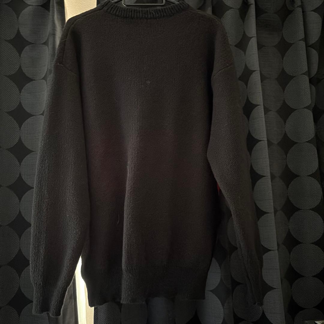 AMAZING ロゴ クルーネック ニット セーター ブラック レッド M — image 2