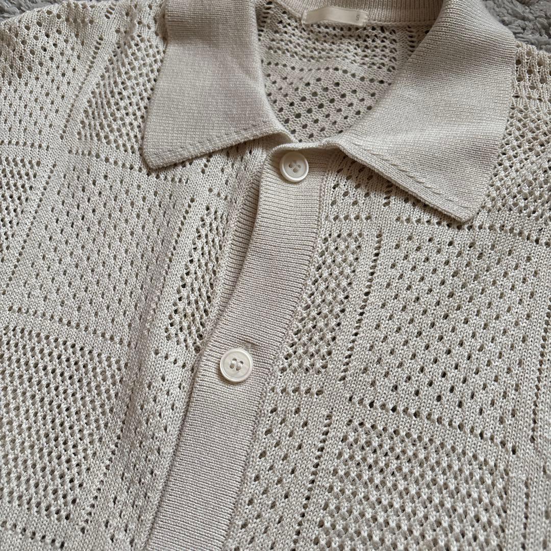 GU半袖 ニットポロシャツ アイボリー Sサイズ — image 2