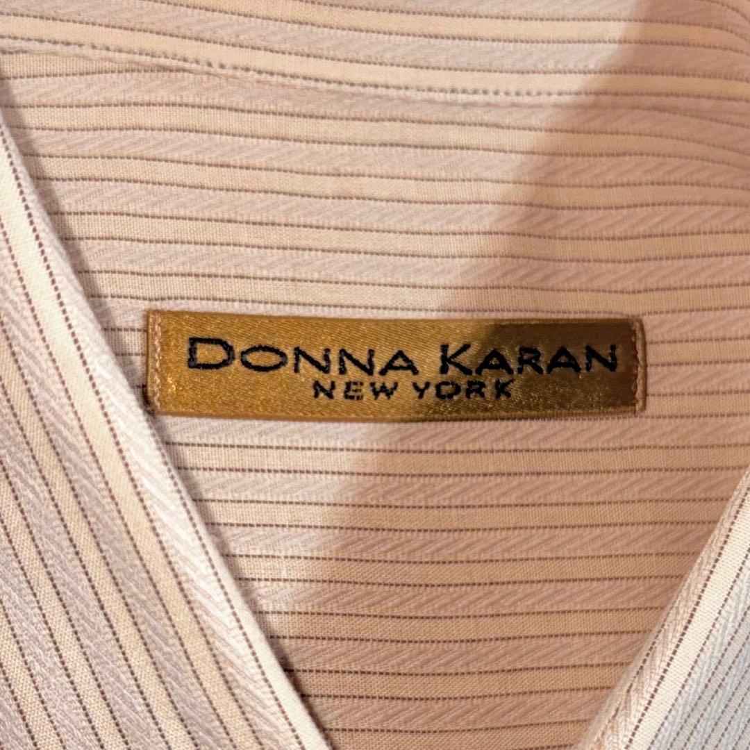 【ダナキャラン】香港製 コットン ストライプ シャツ ベージュ DKNY old — image 2