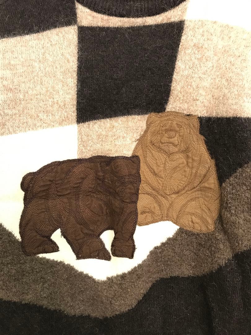 RAIKA オールド レトロ トラッド モード 古着 クマさん ニット — image 3