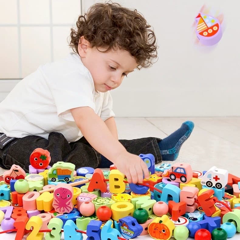 ひも通し　のりもの　知育玩具　モンテッソーリ　指先あそび　集中力　保育園　幼稚園 — image 2