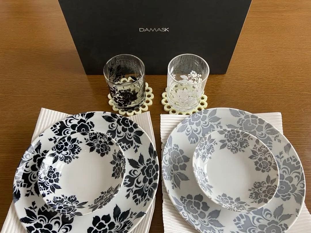 DAMASK 食器セット 6点＋コースター2枚 未使用 箱付き — image 2