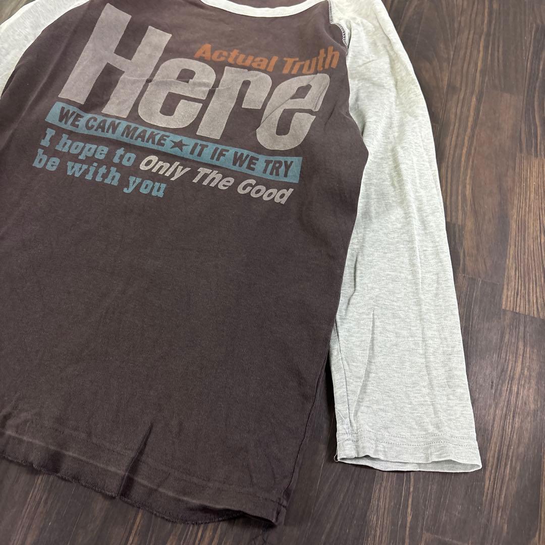 90s ラグランTシャツ　クリフメイヤー　リンガー　ブラウン　古着　8Ba — image 4