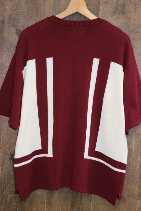 SON OF THE CHEESE マイアミ T 半袖 サマーニット エンジ — image 2