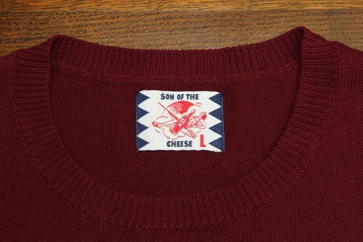 SON OF THE CHEESE マイアミ T 半袖 サマーニット エンジ — image 4