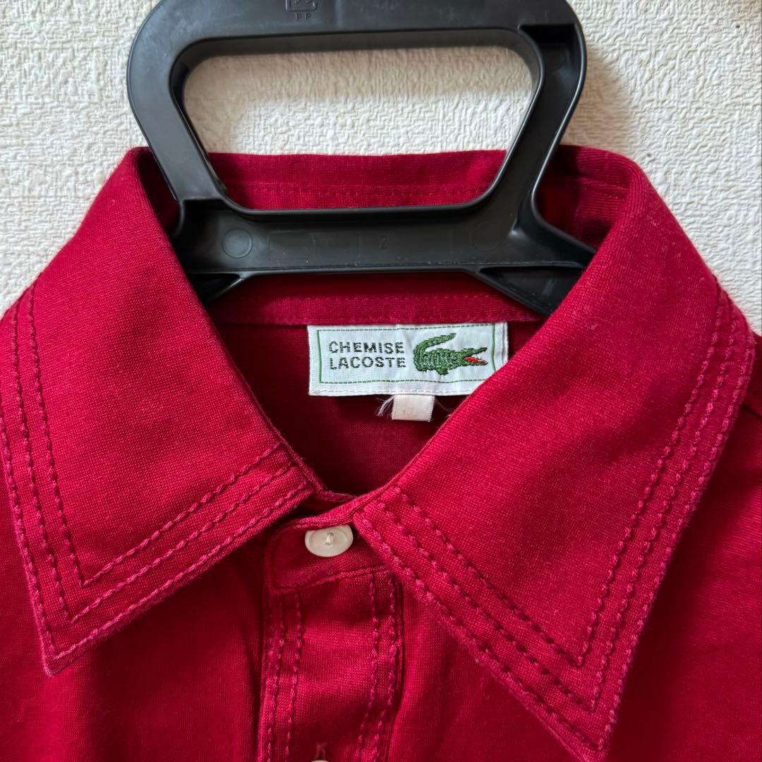 CHEMISE LACOSTE ポロシャツ レッド 胸ポケット付 — image 3