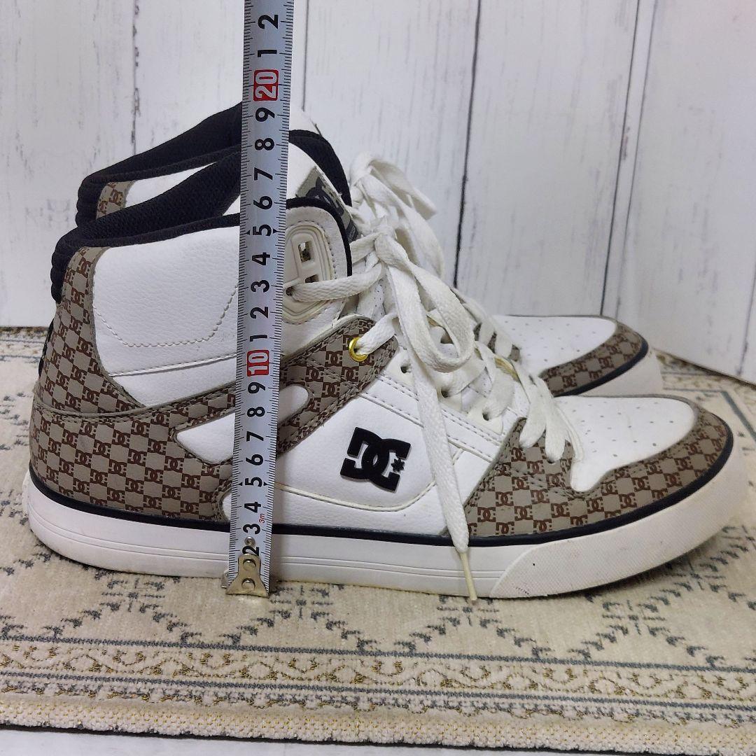 【美品】DC SHOES ハイカットスニーカー ホワイト ブラウン DCロゴ柄 — image 5