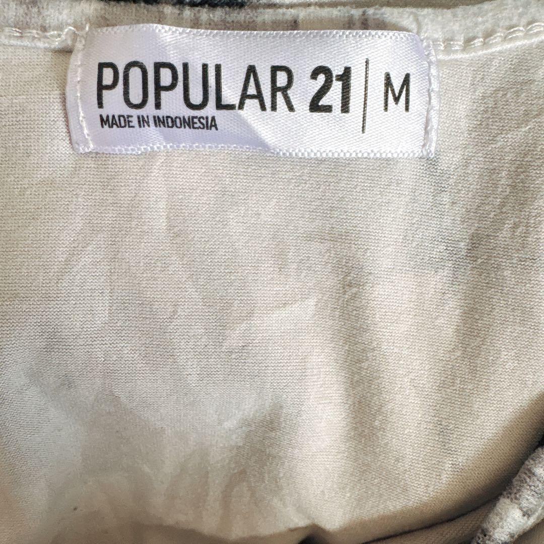 ポピュラー21 ワンピース ラウンドネック ノースリーブ ニュースペーパー M — image 2