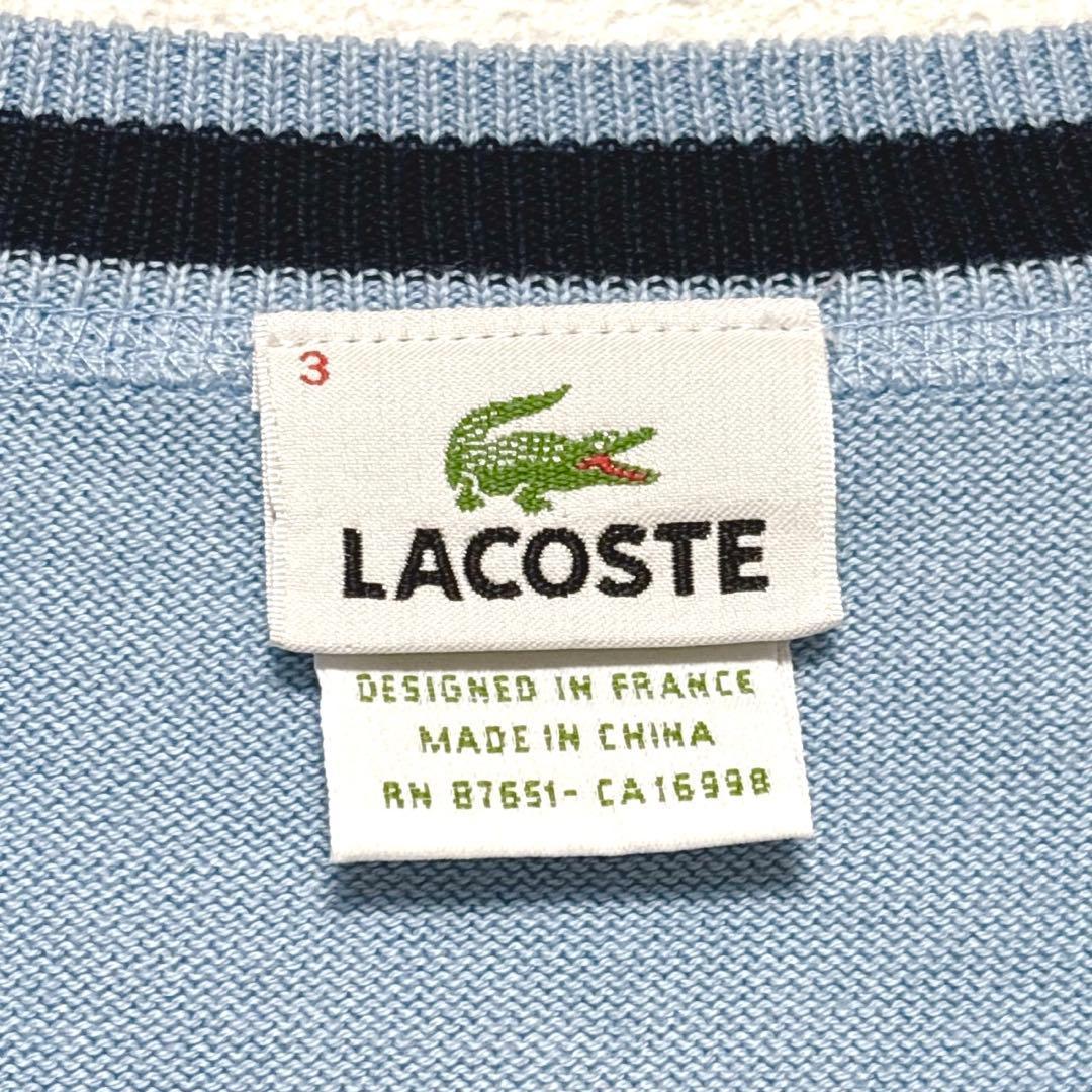 ラコステ　薄手ニット ライトブルー ワニロゴ 長袖 セーター　綿　ワンポイント — image 4