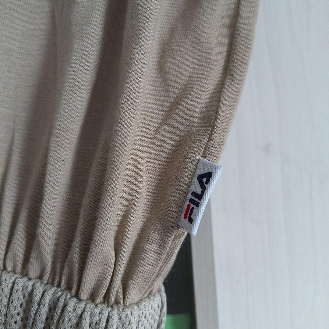 FILA ベージュ 半袖 シャツ　メッシュワンピース — image 4