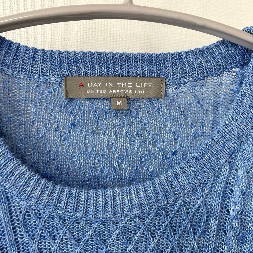 美品 A Day in the Life＊メンズサマーニット 半袖 リネン M — image 4