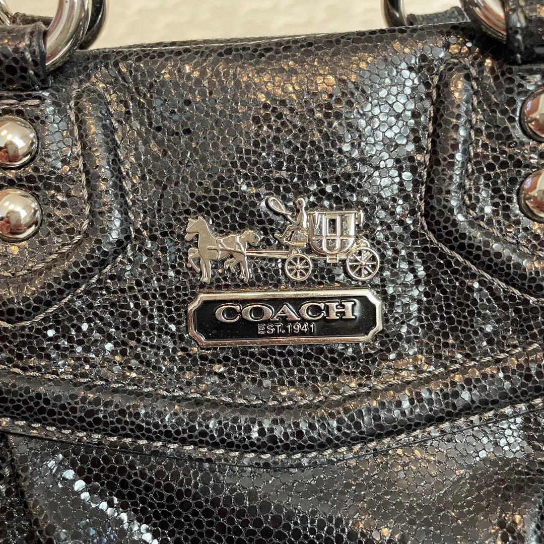 美品　COACH ハンドバック ブラック　黒　革 バック — image 3