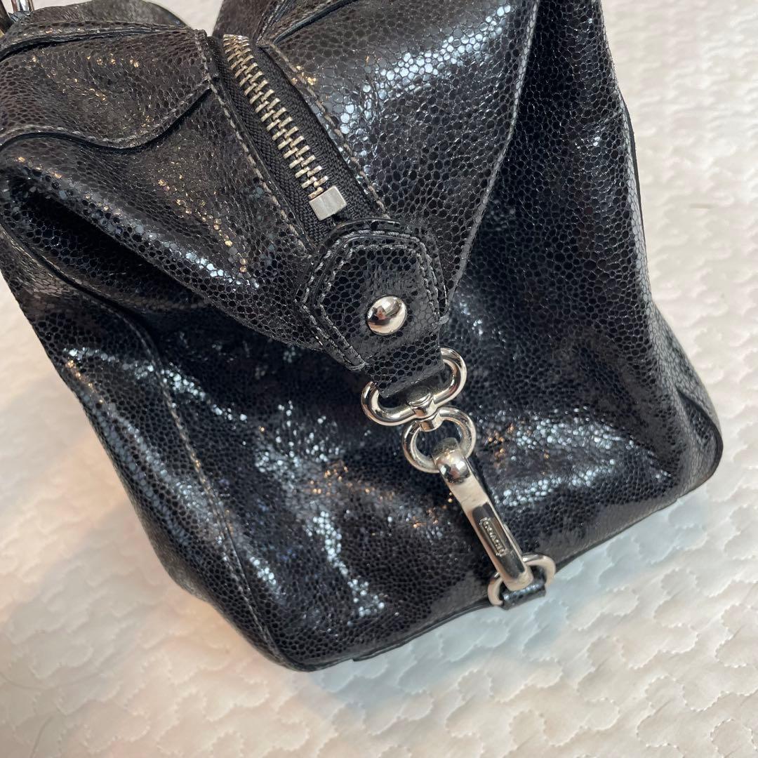 美品　COACH ハンドバック ブラック　黒　革 バック — image 5