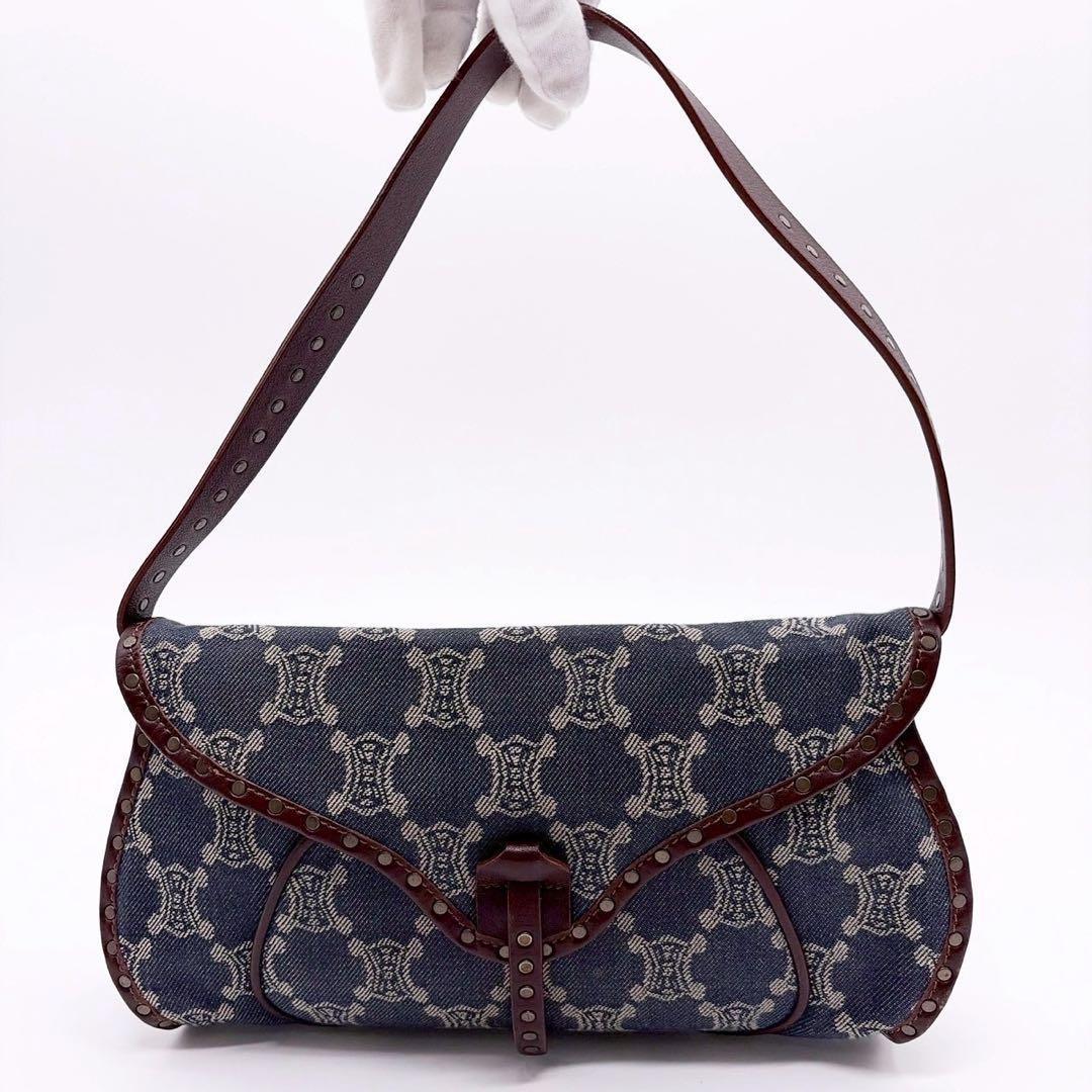 CELINE パリマカダム柄 デニム スタッズ　ワンショルダーバッグ 1271 — image 2