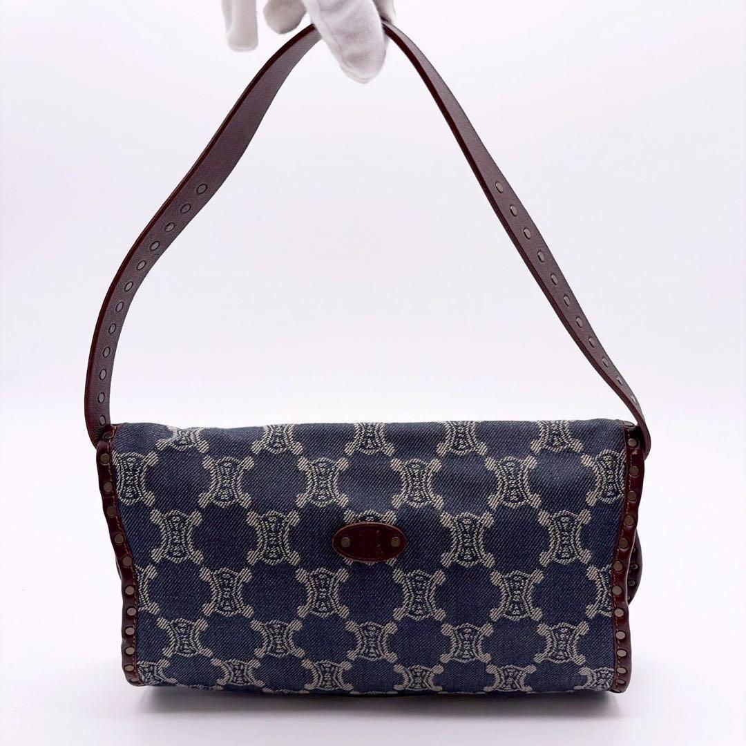 CELINE パリマカダム柄 デニム スタッズ　ワンショルダーバッグ 1271 — image 3