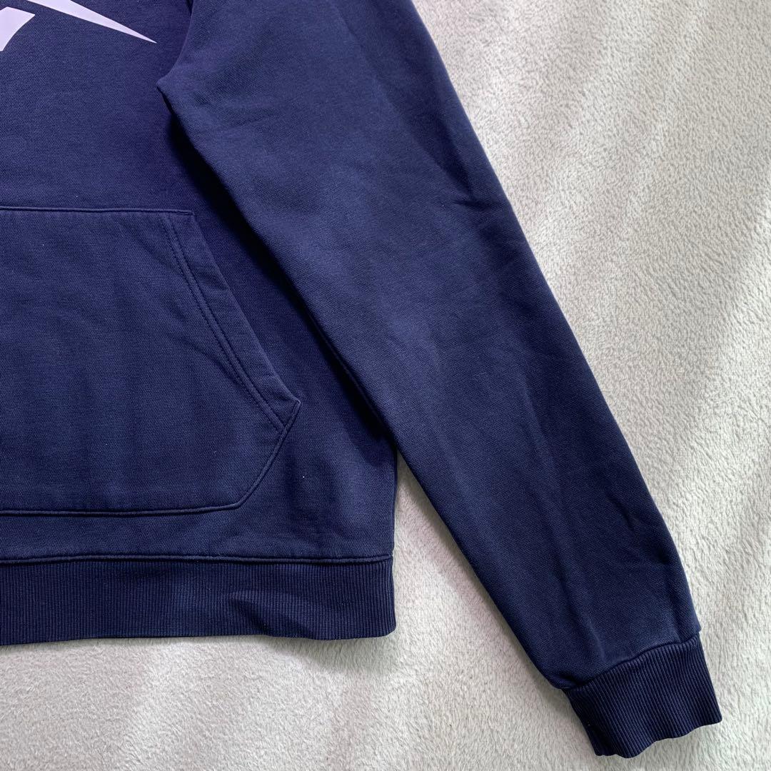 F1384　【即購入OK】　Reebok　ビッグロゴパーカー　サイズM　ネイビー — image 5