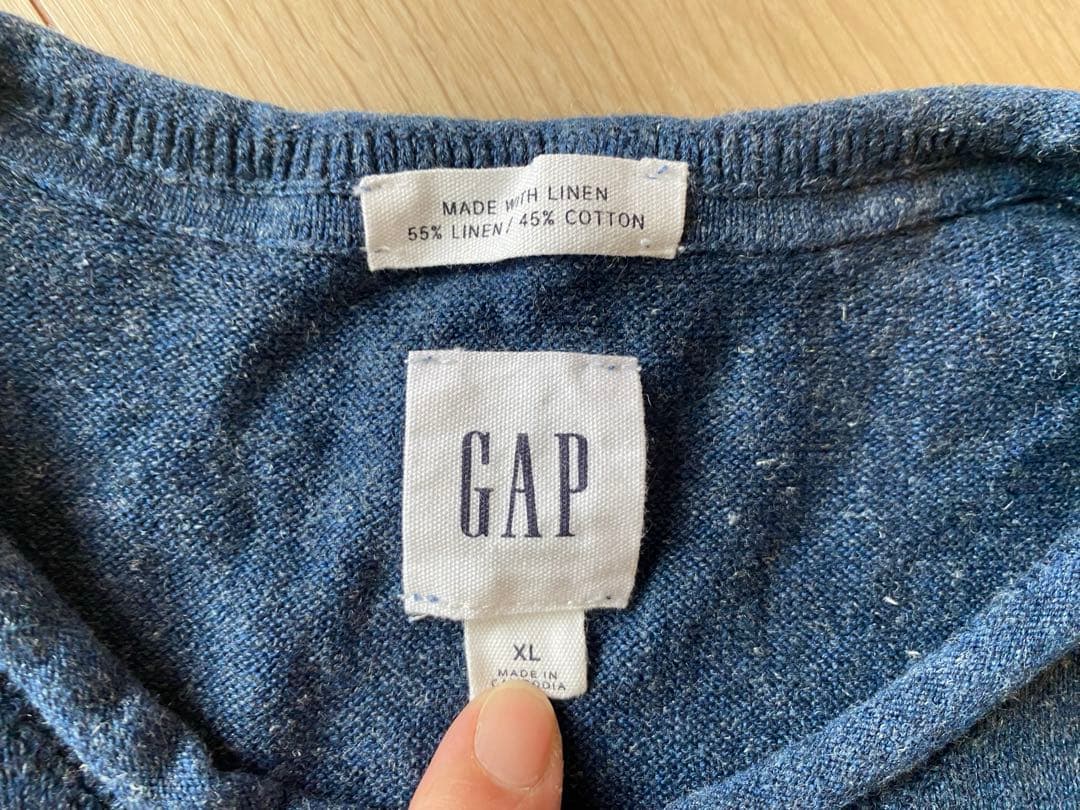 GAP リネンコットンニット インディゴ XL 美品 — image 2