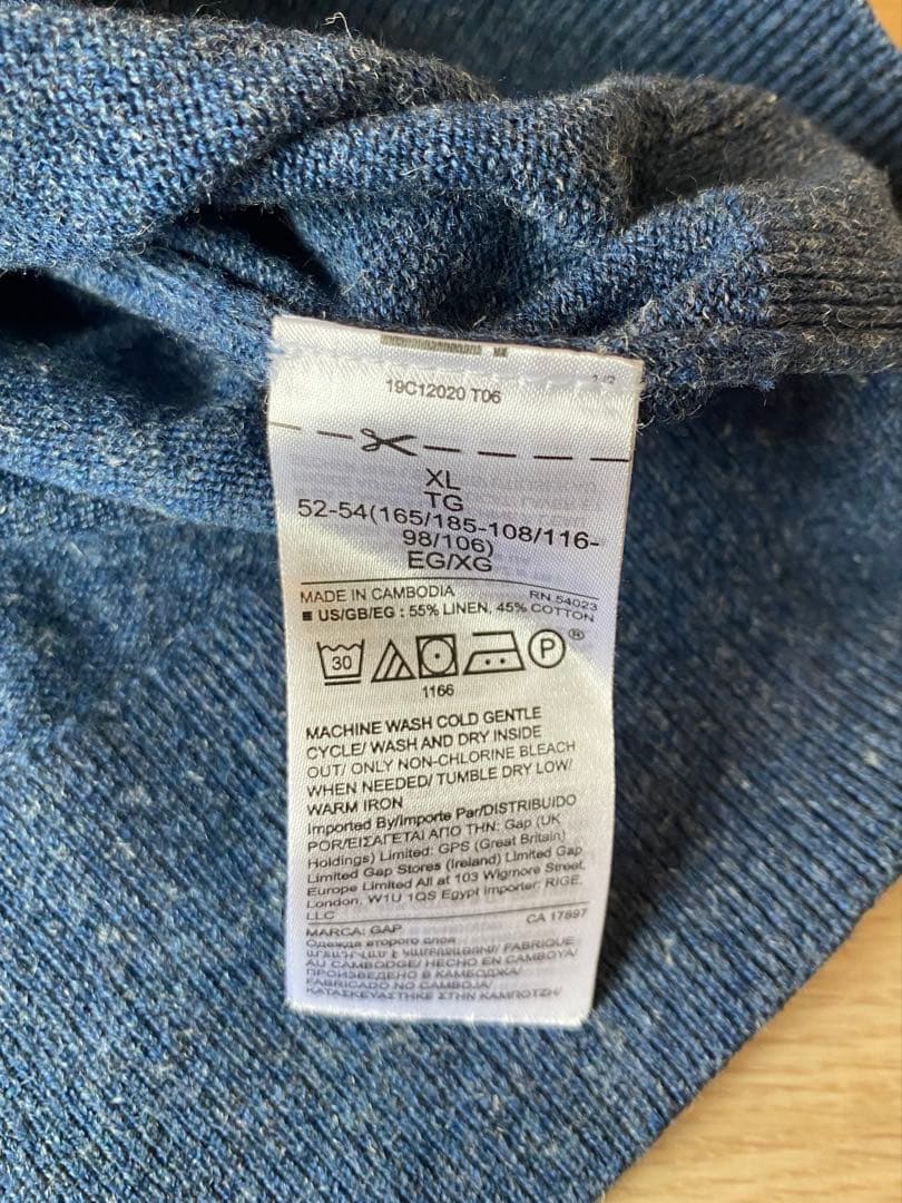 GAP リネンコットンニット インディゴ XL 美品 — image 4