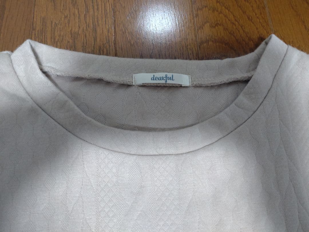dearful 長袖 カットソー 重ね着風 ベージュ ホワイト　レディース3L — image 2