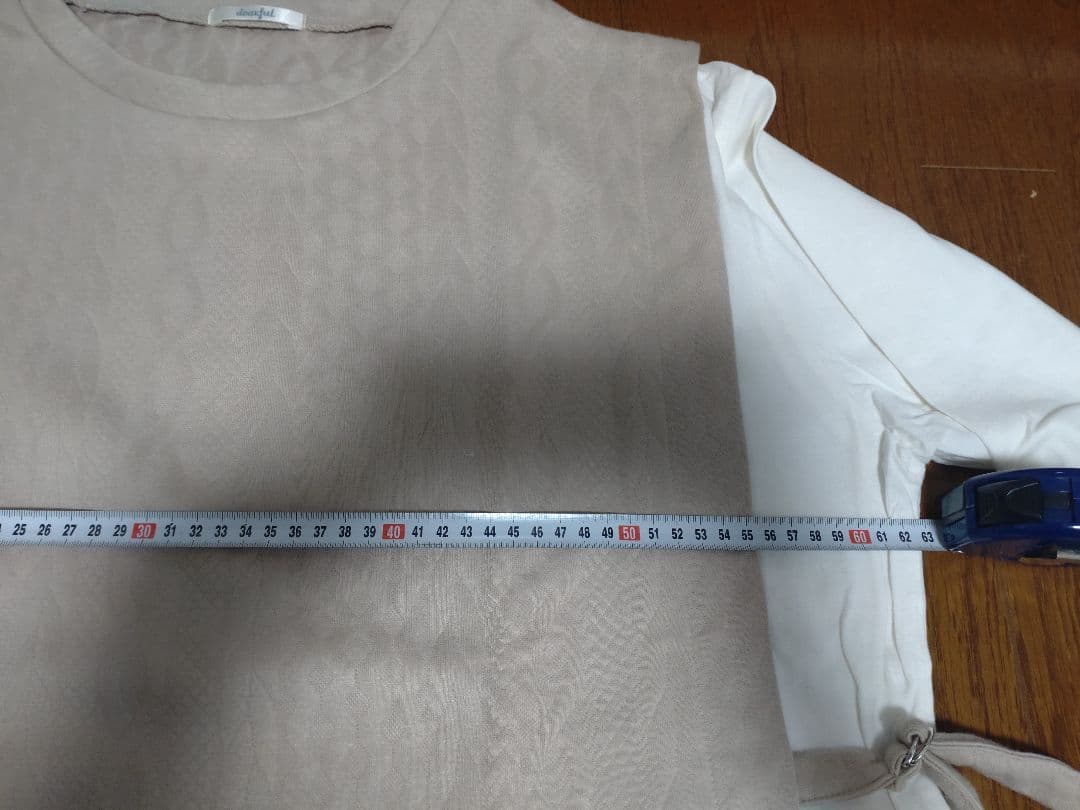dearful 長袖 カットソー 重ね着風 ベージュ ホワイト　レディース3L — image 4