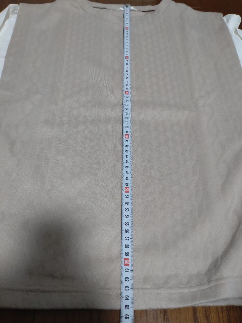 dearful 長袖 カットソー 重ね着風 ベージュ ホワイト　レディース3L — image 5
