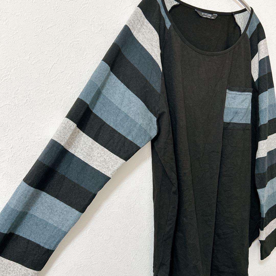 IN'VOLAND ブラック・ストライプ 長袖Tシャツ 18W — image 4