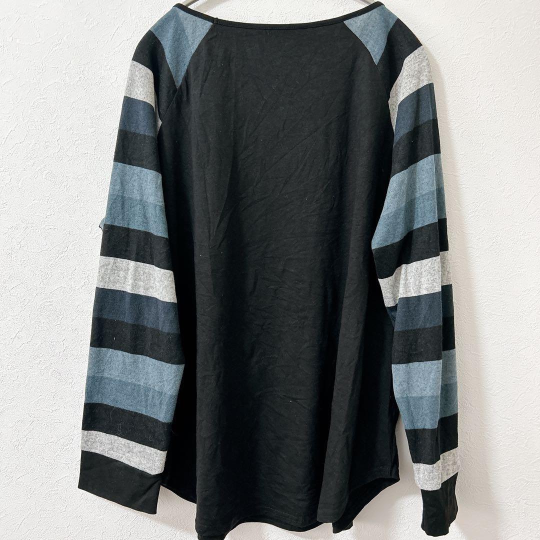 IN'VOLAND ブラック・ストライプ 長袖Tシャツ 18W — image 5