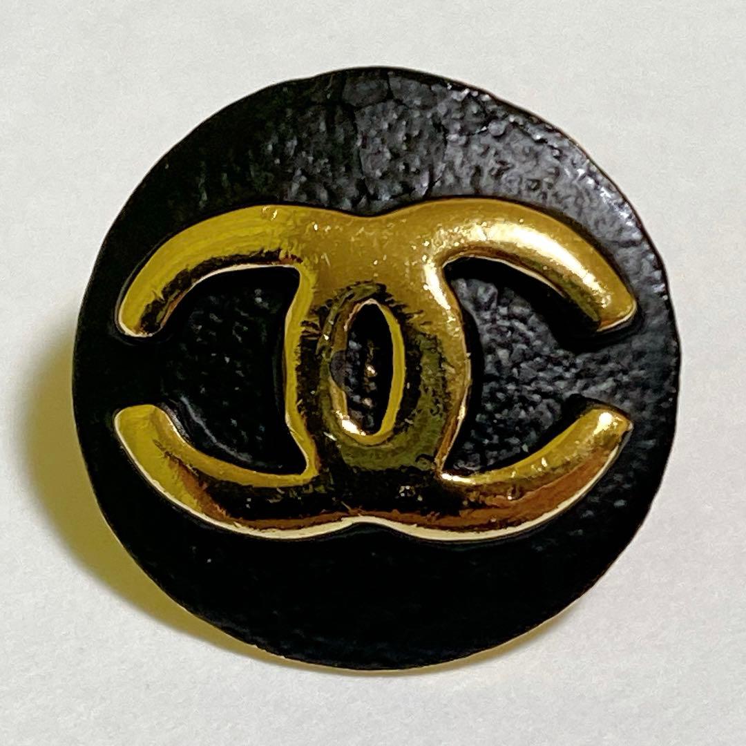 【美品】シャネル CHANEL ピアス ココマーク ヴィンテージ ゴールド 黒 — image 2
