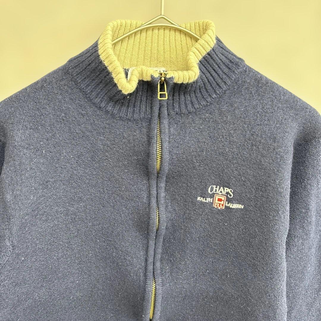チャップス ラルフローレン　90s オールドラルフ　ニットジャケット　紺　L — image 5